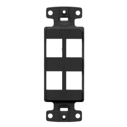 Deal PLATE, DECORATOR KEYSTONE FRAME,4PORT,BK