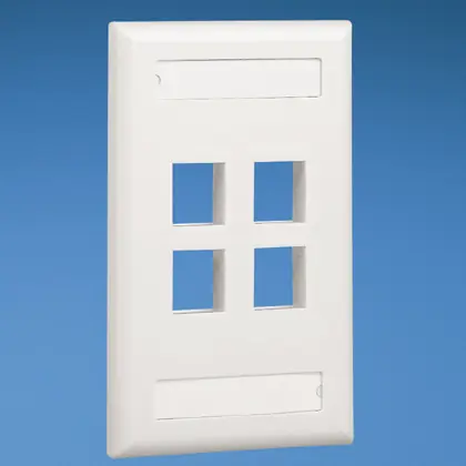 Fast Shipping Single gang, flush mount vertical faceplate with labels