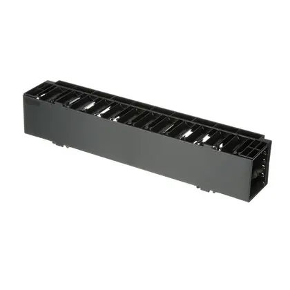 High Quality Horizontal Cable Manager, 2RU, Hinged Cover, Front Only, Gray