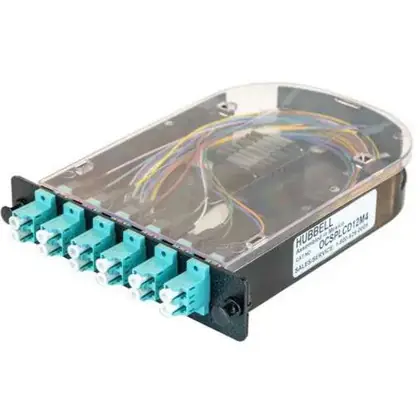 Fiber Splice Cassette, 12 Fibers, Aqua LC Duplex Adapters, Zirconia Ceramic, OM3/OM4 Flash Sale