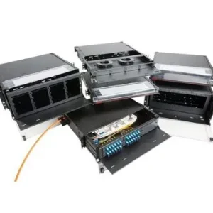 Fiber Enclosure, Rack Mount, 2 Rack Unit, 6 Adapter Plates, Black Worldwide Shipping