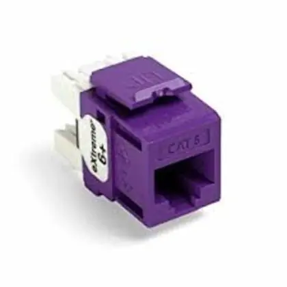 Worldwide Shipping Snap-In Connector, eXtreme 6+, CAT 6, Purple, 25 in a Bag