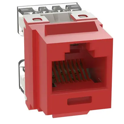 Hot Picks NetKey Cat 5e Punchdown Jack, Red