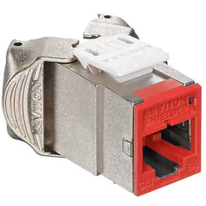 ATLAS-X1™ Cat 6A Shielded QUICKPORT™ Jack, Component-Rated, Crimson Free Delivery