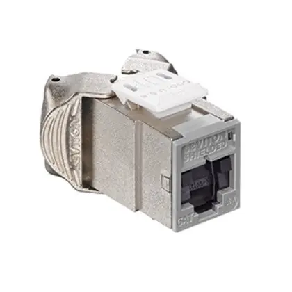 Atlas-X1 Cat 6A Shielded QuickPort Connector with Shutters, Component-Rated, Grey Discount