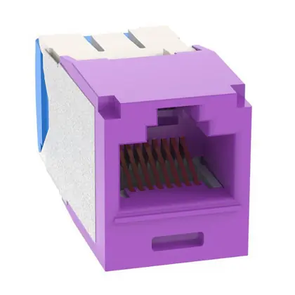 Mini-Com® UTP RJ45 Cat 6A TG Jack Module, Violet Genuine