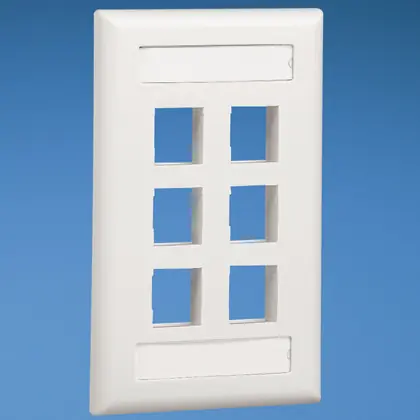 Viral Single gang, flush mount vertical faceplate with labels