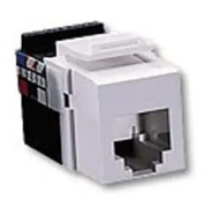 Worldwide Shipping Snap-In Modular Jack, 6-Wire, White