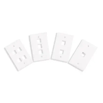 Fan Favorite Single-Gang Wall Plate, 4 Port - White