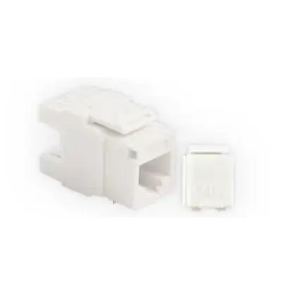Cat6, 110 IDC, 180 Degree Keystone Jack - White Time-Limited