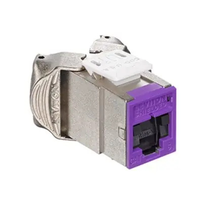 Atlas-X1 Cat 6 Shielded QuickPort Connector with Shutters, Purple Professional Grade