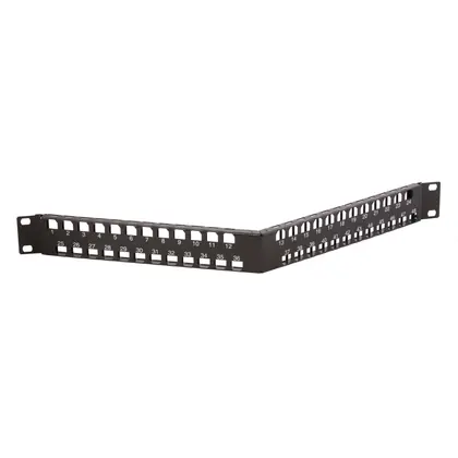 Flash Sale Patch Panel, Jacks, Unloaded, 48-Port,1-Unit, Angled