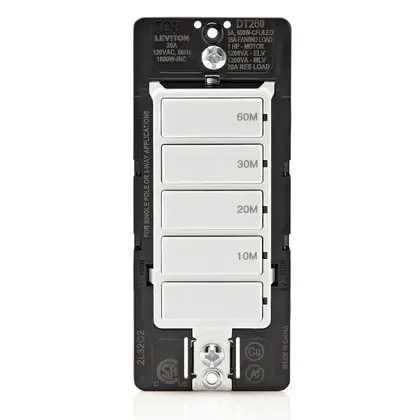 Brand New 20A Decora In-Wall Timer, 1-Hour, White