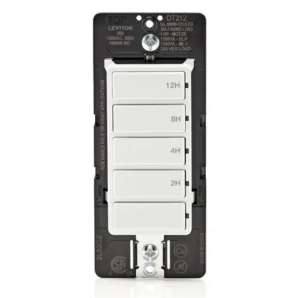 20A Decora In-Wall Timer, 12-Hour, White Bargain