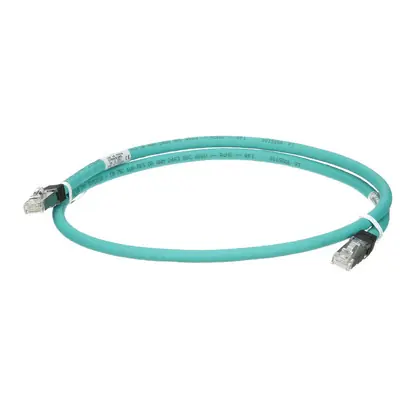 Bargain Category 5e Patch Cord, RJ45 to RJ45, Shielded, Teal, 2 Meters