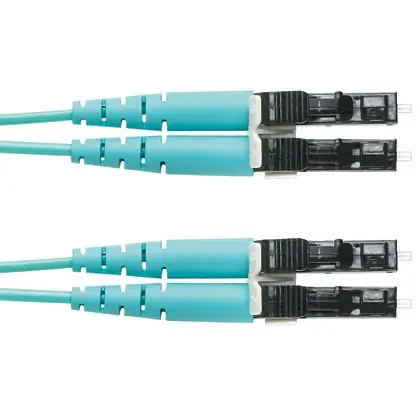 2-fiber OM4 LC Duplex to LC Duplex Patch, Aqua, 3 Meters Flash Sale