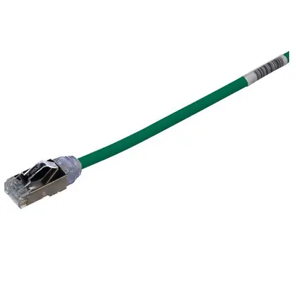 Cat 6A Shielded Patch Cord, Green, 0.5 Meters, 28 AWG Trusted Brand