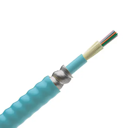 Fiber Indoor Armored Cable, Plenum (OFCP), 50um Multimode OM4 12 Fibers Grab Now