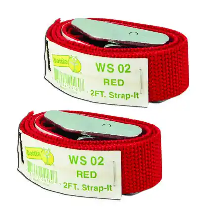 Web Straps w/ Buckle, 2', Nylon, Red, 2-Pack Free Delivery