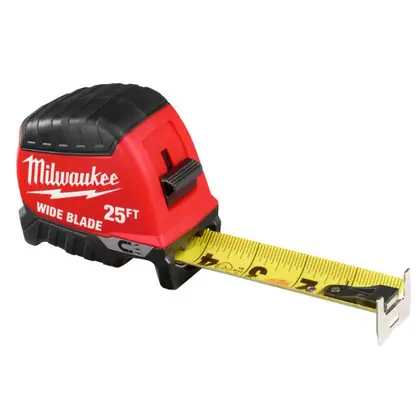 Secure Checkout Wide Blade Magnetic Tape Measure, 25'