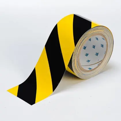 Floor Marking Tape, 3"x100', Black/Yellow Striped Handmade