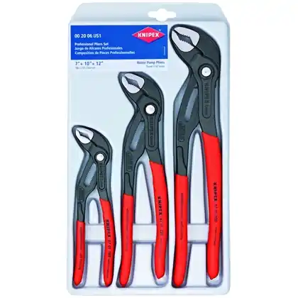 3 Pc Cobra® Pliers Set (7", 10", & 12") Direct From Manufacturer
