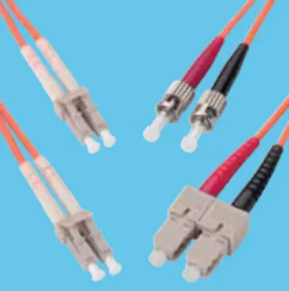 High Quality LC to SC Duplex OM1 Multimode Optical Fiber Patch Cord, 1 Meter