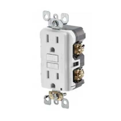 15A TR/WR Residential Grade GFCI Receptacle, 5-15R, White High Quality