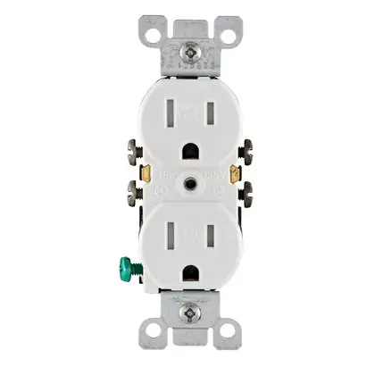 15A TR/WR Commercial Grade Duplex Receptacle, 5-15R, White Best Price