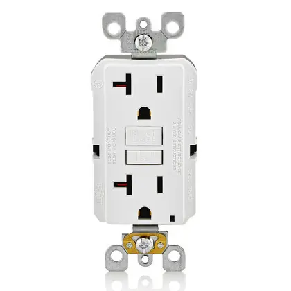20A GFCI Commercial Grade Decora Receptacle, 5-20R, White Reduced Price