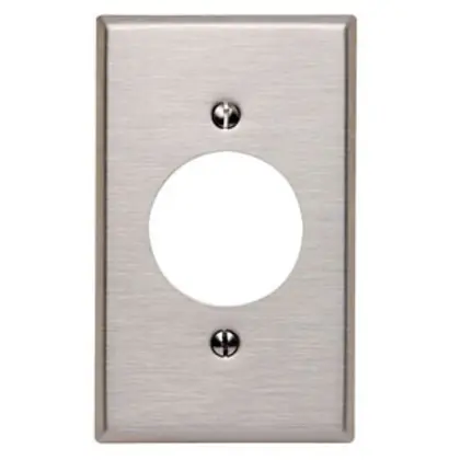 1-Gang Single Rcpt Wallplate, (1) 1.600" Hole, 302 S.Steel Sale