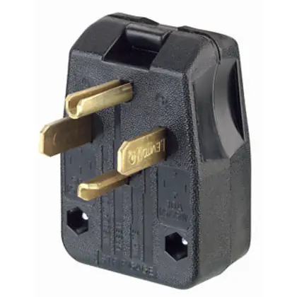 30/50A Commercial Straight Blade Plug, Black Time-Limited