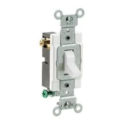 3-Way Switch, 20 Amp, 120/277V, White, Side Wired, Commercial Grade Markdown