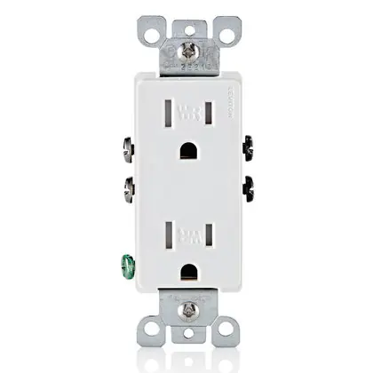 15A TR/WR Decora Receptacle, 5-15R, White Weekend Sale