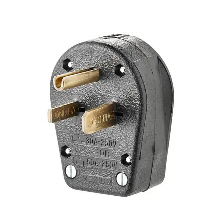 30/50A Commercial Straight Blade Plug, Black Deal