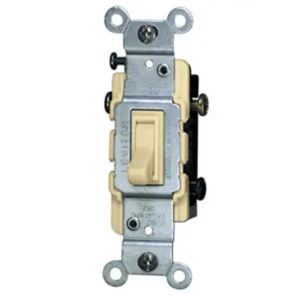 3-Way Toggle Switch, 15A, 120VAC, Ivory, Residential Grade Special Discount