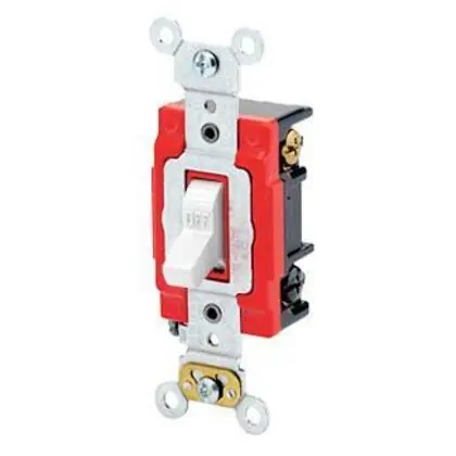 3-Way Toggle Switch, 20A, 120/277V, White, Industrial Grade Warranty Included