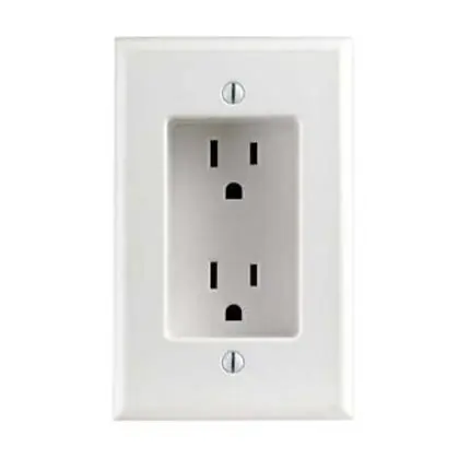 15A Recessed Residential Grade Decora Receptacle, 5-15R, White Special Offer