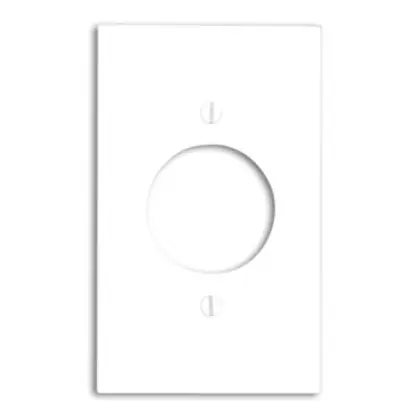 1-Gang Single Rcpt Wallplate, (1) 1.600" Hole, WH Nylon Get Yours