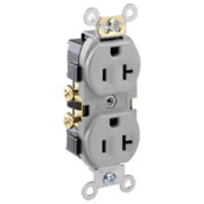 20A Commercial Grade Duplex Receptacle, 5-20R, Gray Special Discount