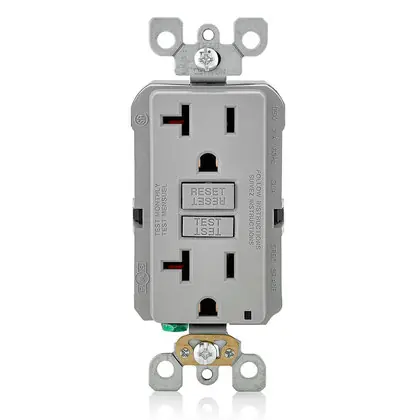 20A GFCI Commercial Grade Decora Receptacle, 5-20R, Gray Sale