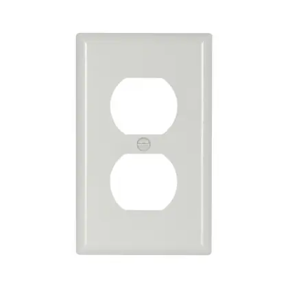 Wallplate 1G Duplex Recp Thrmst Std WH Bulk Order
