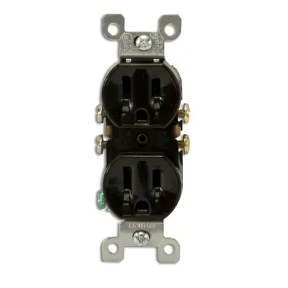 15A Residential Grade Decora Receptacle, 5-15R, Black Direct From Manufacturer