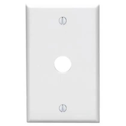 Affordable Phone/Cable Wallplate, 1-Gang, .625" Hole, Thermoset, White