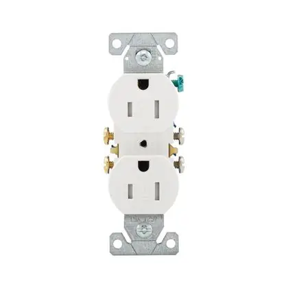 Mega Sale 15A TR Residential Grade Duplex Receptacle, 5-15R, White