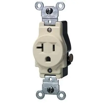 20A Commercial Grade Single Receptacle, 5-20R, Ivory In Demand