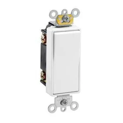 3-Way Decora Switch, 20A, 120/177V, 1-Pole, White, Back/Side Wired Hassle-Free Returns