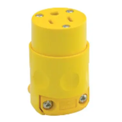 15 Amp Connector, 125V, 5-15R, PVC, Yellow Certified
