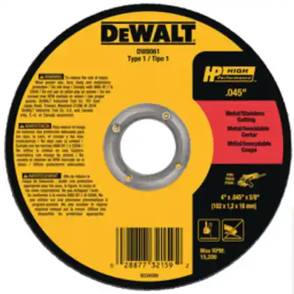 Hot Picks Type 1 High Performance Metal Cutting Wheel, 4-1/2 IN x .040 x 7/8 I
