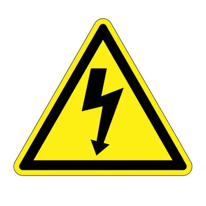 Hot Picks ISO Label, Vinyl,'Electrical Shock symbo